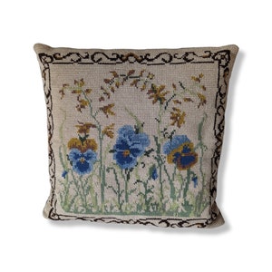 Embroidered Pillow, Colorful Abstract, Art Cushion Cover, Multi-colored Pillow Cover, Farmhouse Textile, Housewarming Gift, Boho Home Decor