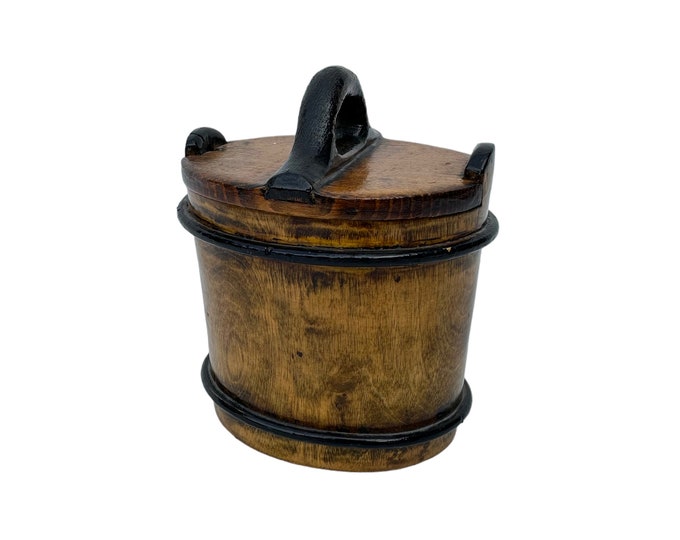 Norwegian tine box - Rare scandinavian box - Hancarved butter box