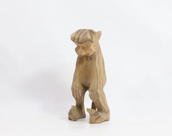 Norwegian Hand-Carved Troll | 1960s Wooden Figure | Nordic Folklore Decor | Scandinavian Mystique | Collector's Item