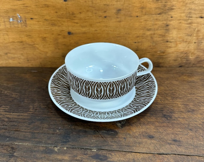 Vintage 1970s Rörstrand Ceylon Tea/Cocoa Cup & Saucer Set - Swedish Porcelain Beauty