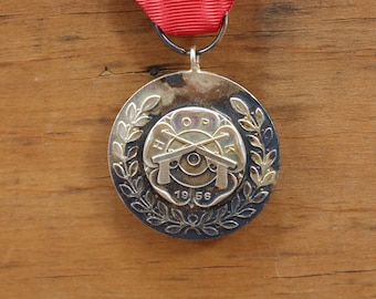 Norwegian Shooter Medal 1950s | HOPK Field Pistol Competition | EIK SP Silver Plate | Marksman Collectible | Marksmen Tribute