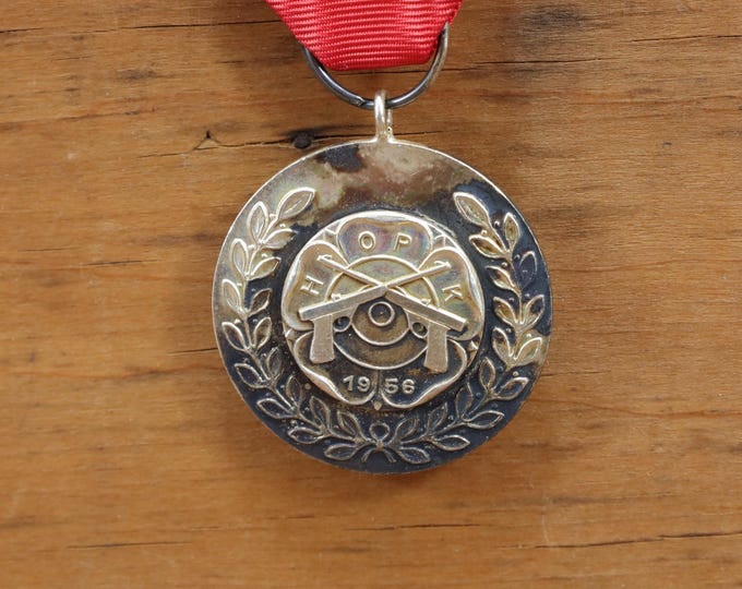 Norwegian Shooter Medal 1950s | HOPK Field Pistol Competition | EIK SP Silver Plate | Marksman Collectible | Marksmen Tribute