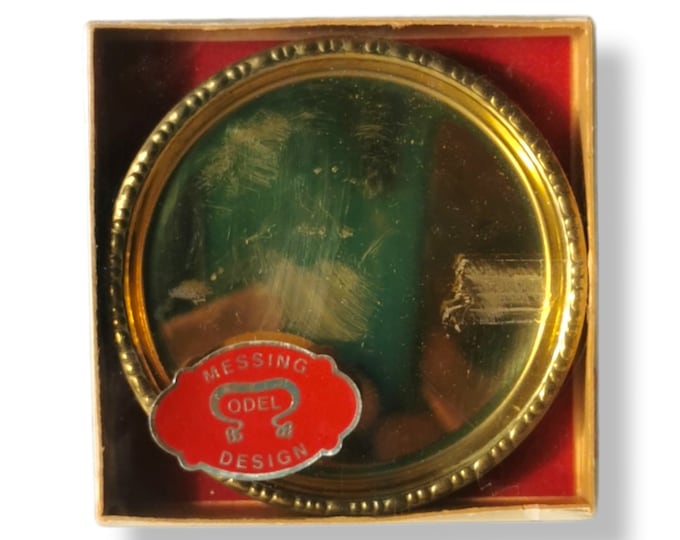Handmade Vintage Norwegian Brass Coasters - Set of 6 - Odel Design, Oslo 1970s