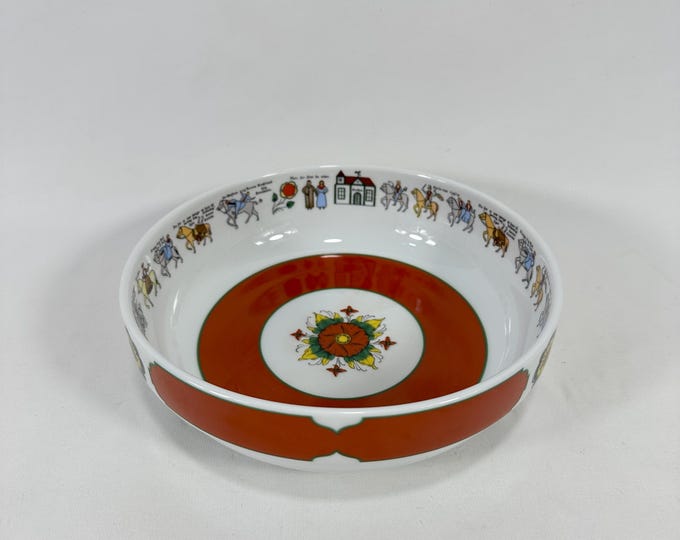 Scandinavian Wedding Procession Porcelain Ale Bowl - Vintage Porsgrund Ceramics