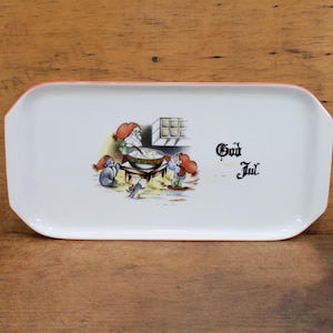 Norwegian Porcelain Vibeke Design Christmas Serving Platter | Scandinavian Artistry | 1990s Nostalgic Holiday Decor