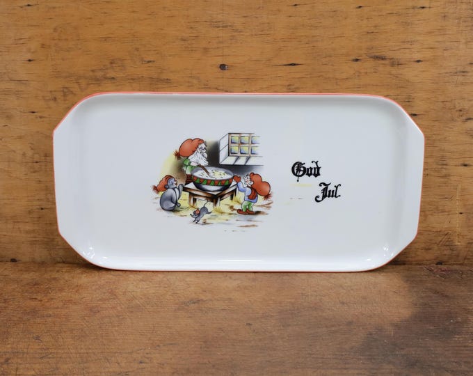 Norwegian Porcelain Vibeke Design Christmas Serving Platter | Scandinavian Artistry | 1990s Nostalgic Holiday Decor