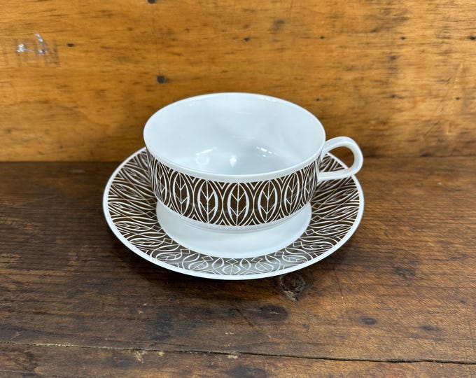 Vintage 1970s Rörstrand Ceylon Tea/Cocoa Cup & Saucer Set - Swedish Porcelain Beauty