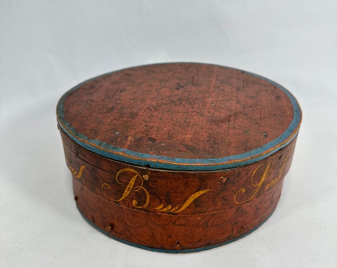 Norwegian Bent Wood Tine Box with Primitive Pattern