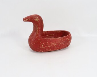 Vintage Norwegian Ale Bowl - Primitive Beer Bowl with Horse Head Handle - Scandinavian Folkart