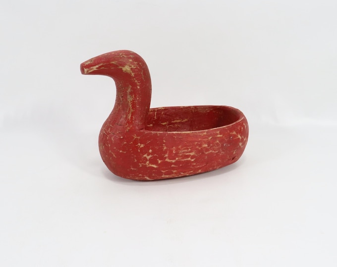 Vintage Norwegian Ale Bowl - Primitive Beer Bowl with Horse Head Handle - Scandinavian Folkart