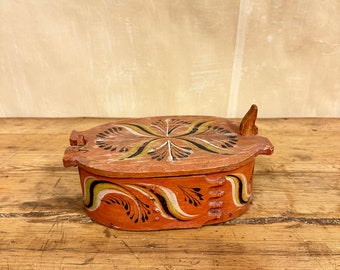 Antique Bentwood Jewelry Box | Vintage Norwegian Design | Unique Decor | Elegant Keepsake Box | Collector's Item