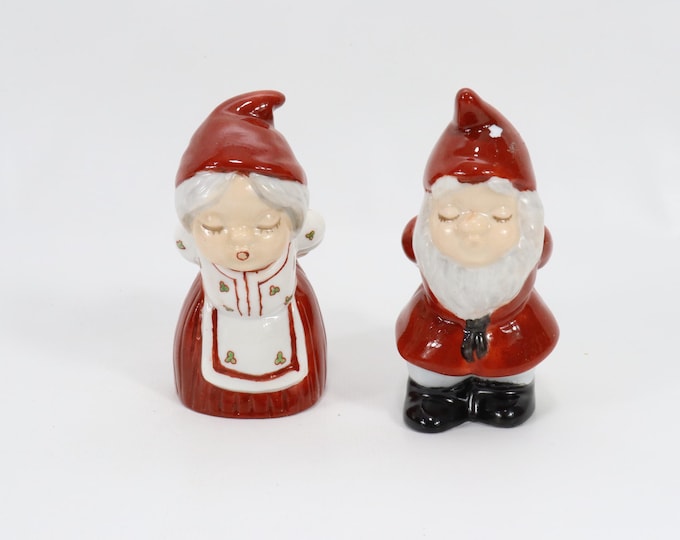 Porcelain Santa & Wife Candle Holder|Vintage Christmas Collectible|Holiday Decor|Gift Idea