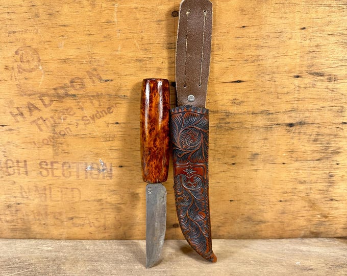 Norwegian Knife with Custom Nordic Details 1950s - Ideal Gift for Hunters and Fishermen!
