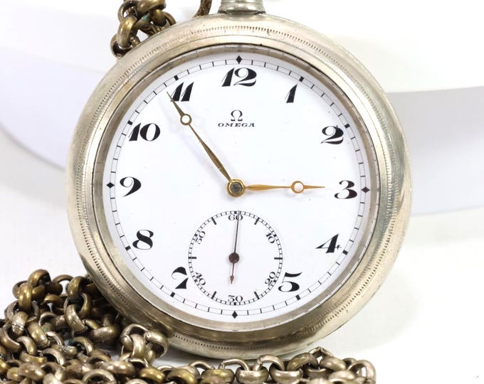 Large Omega Pocket Watch 58mm 1919 | Vintage Omega Timepiece | Horological Enthusiast Gift | Collector's Watch