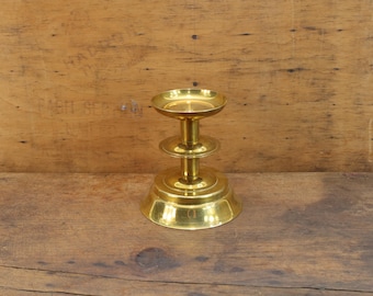 Vintage Norwegian 1970s Candlestick Holder | Handmade Brass | Folk Art Decor | Rustic Scandinavian Charm