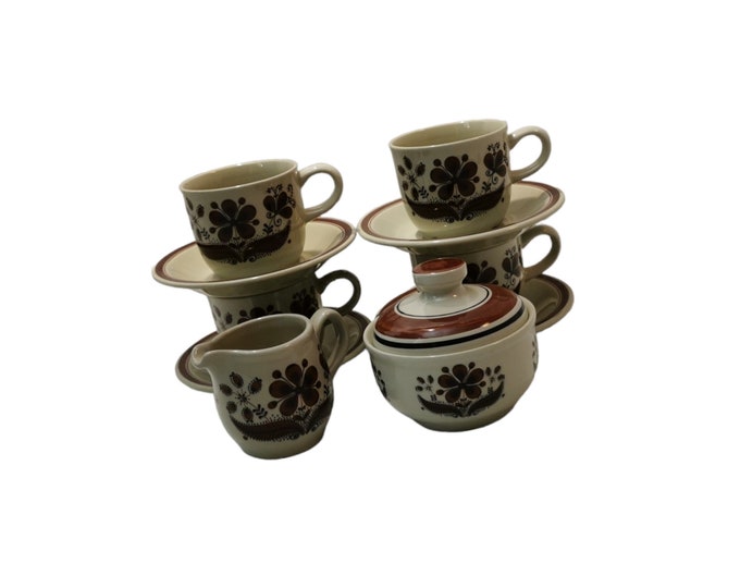 Elegant Vintage Norwegian Figgjo Flint Design Hedda Porcelain Tea Set - Scandinavian Style - Perfect for High Tea