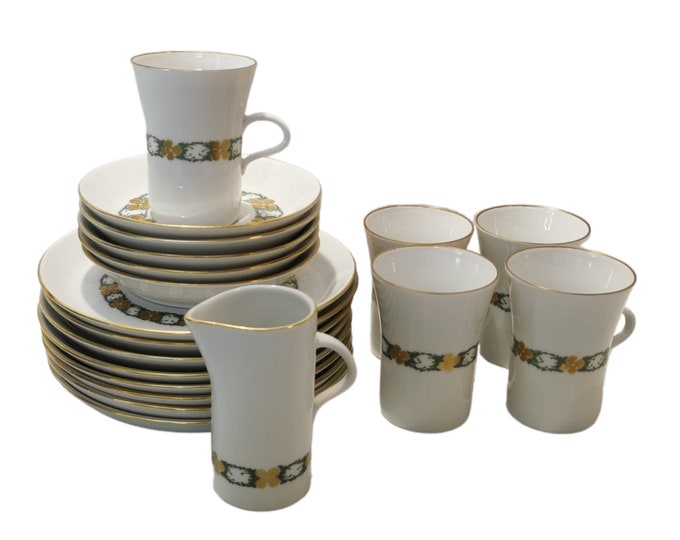 Retro Rörstrand Fleur Coffee Set | Vintage Breakfast Trio | Olle Alberius Design | Swedish Porcelain | Nordic Decor