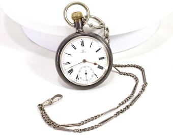 Omega Silver Pocket Watch 1916 | 0.935 Silver Case 53mm | Vintage Mechanical Timepiece | Collector’s Pocket Watch | Heirloom Gift