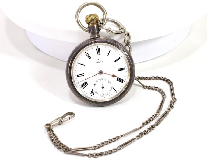 Omega Pocket Watch 1916 | Silver Pocket Watch | Vintage Wristwatch | Horological Collectible | Heirloom Gift