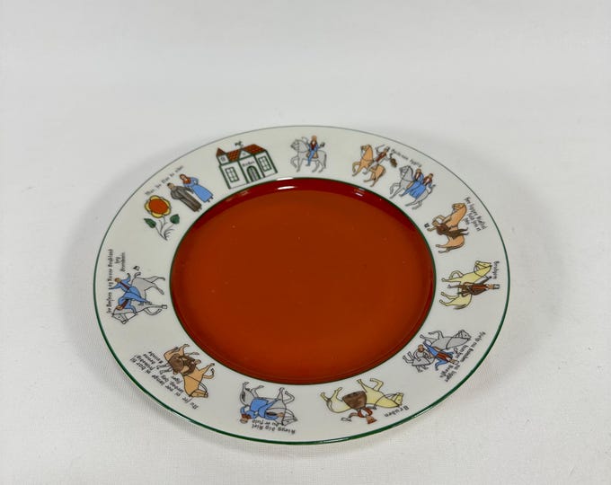 Vintage Norwegian Porsgrund Porcelain Rare Plate - Wedding Procession - Scandinavian Folk Art