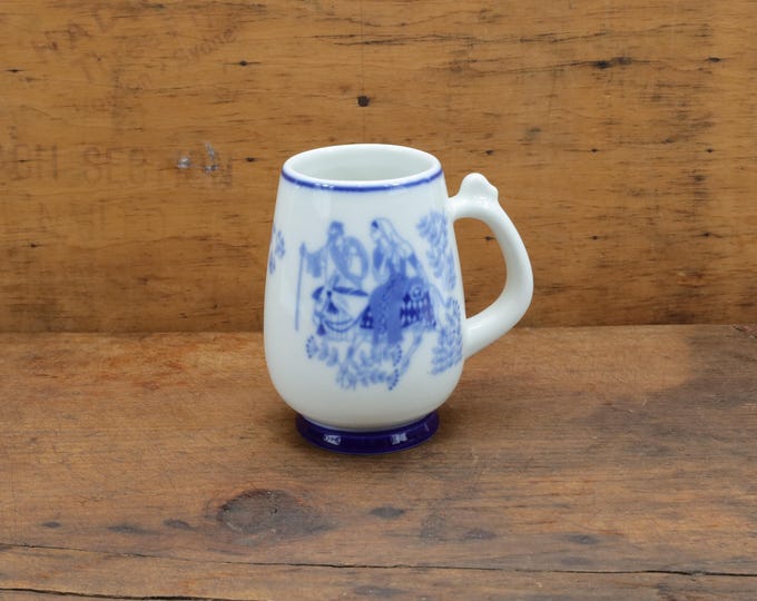 Norwegian Porsgrund Porcelain Cup 1970 | Virgin Mary Design | Thick Porcelain Mug | Artistic Heritage | Collectible
