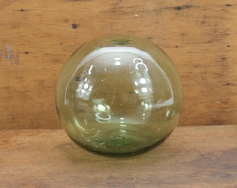 Vintage German Glass Float | 1920s Apple Shape Decor | Clover Marked Maritime Collectible | Historical Home Gift
