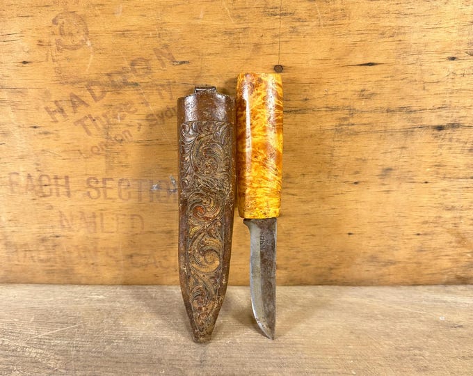 Norwegian Knife with Custom Nordic Details 1950s - Ideal Gift for Hunters and Fishermen!