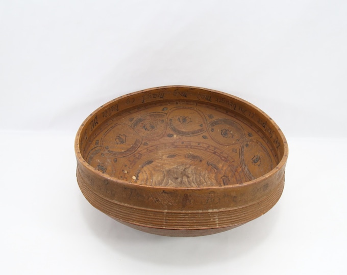 1700s Antique Norwegian Wooden Bowl | Hand Turned Original Paint Folk Art | Nordic Primitive Decor | Scandinavian Museum Collectible
