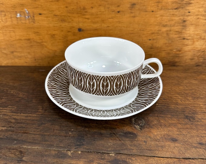 Vintage 1970s Rörstrand Ceylon Tea/Cocoa Cup & Saucer Set - Swedish Porcelain Beauty