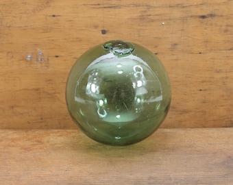 Norwegian Glass Float 1920s | Vintage Maritime Fishing Float with Air Bubbles | Scandinavian Nautical Decor