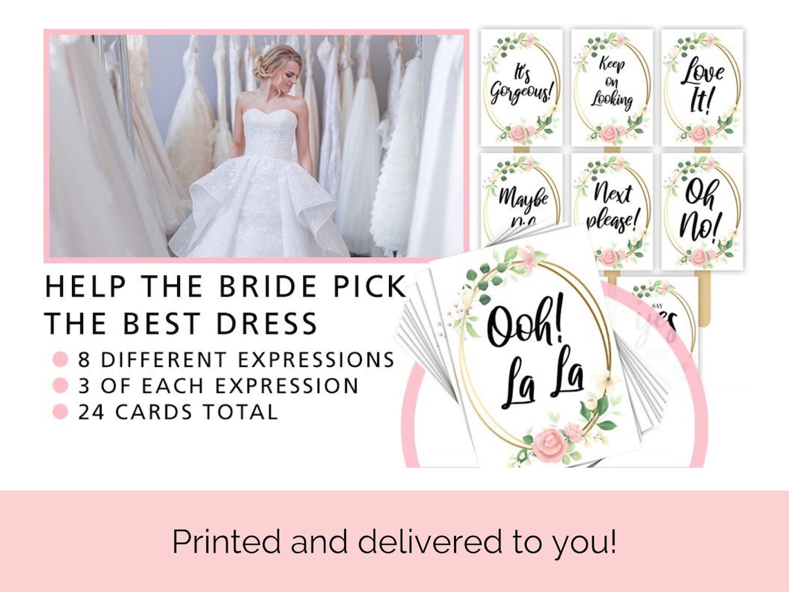 Wedding Dress Shopping Signs Paddles Say Yes to the Dress Etsy