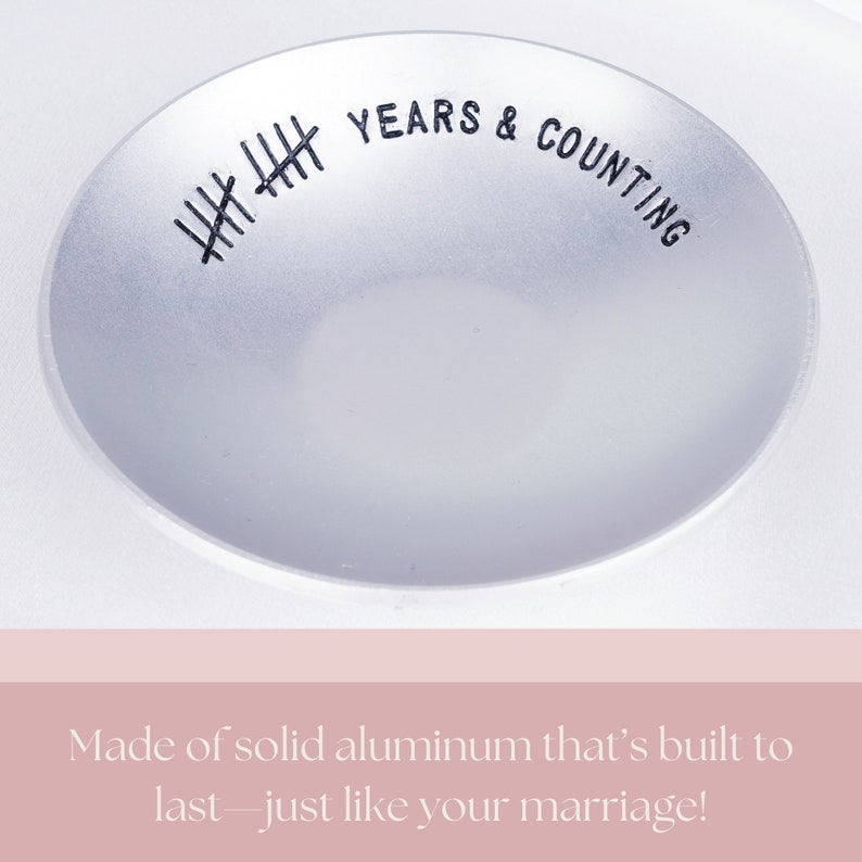 10th Anniversary Tin Gifts – 4 In., Engraved, Aluminum Wedding Ring ...