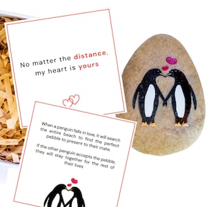 Long Distance Relationship Gift – Penguin Pebble – I Love You Gift for Couples, Boyfriend, Girlfriend, Husband or Wife – Cute Keepsake