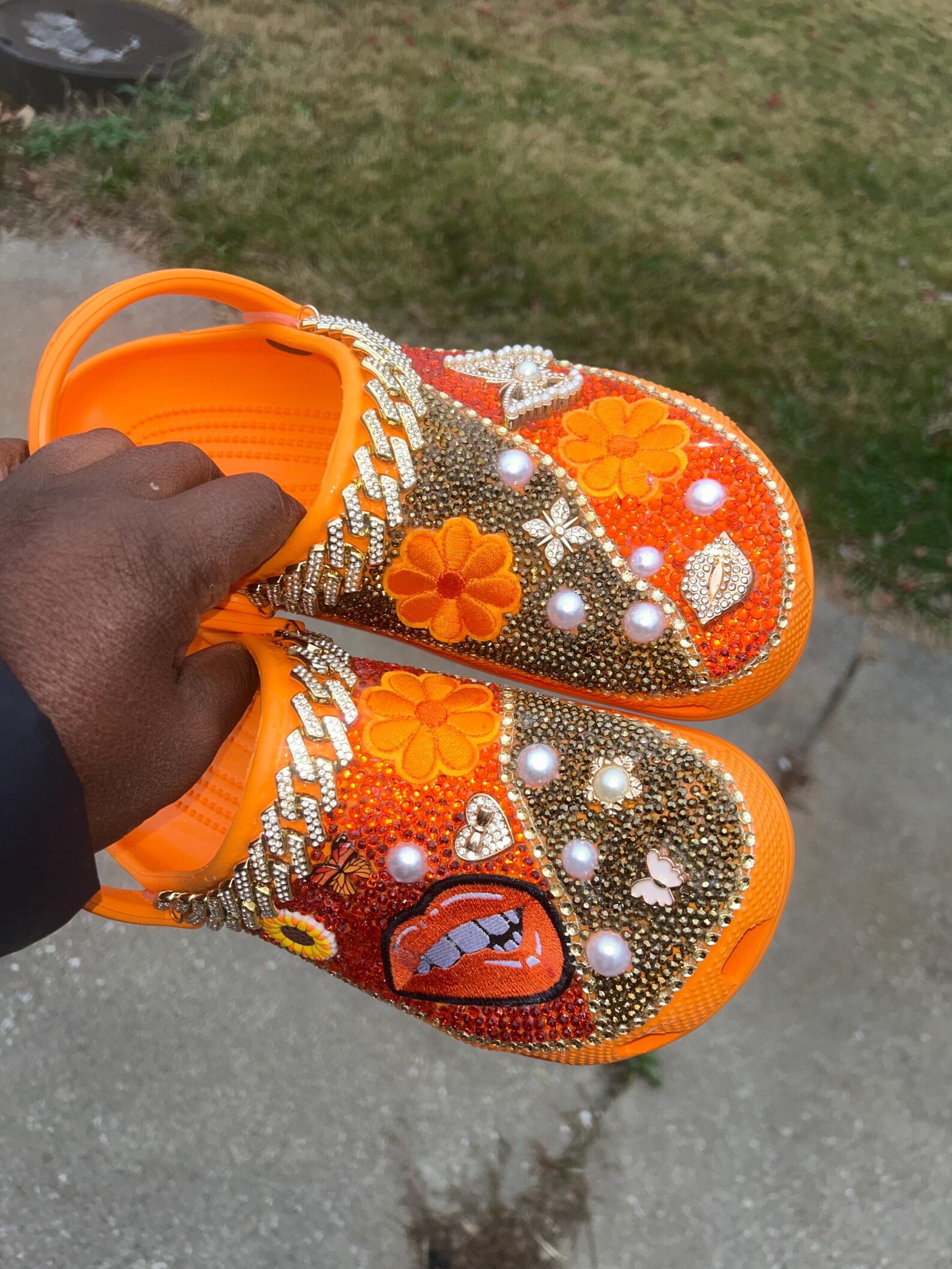 Sprayed Customized Crocs Bling Crocs (customized), Shoes, Slippers - Etsy