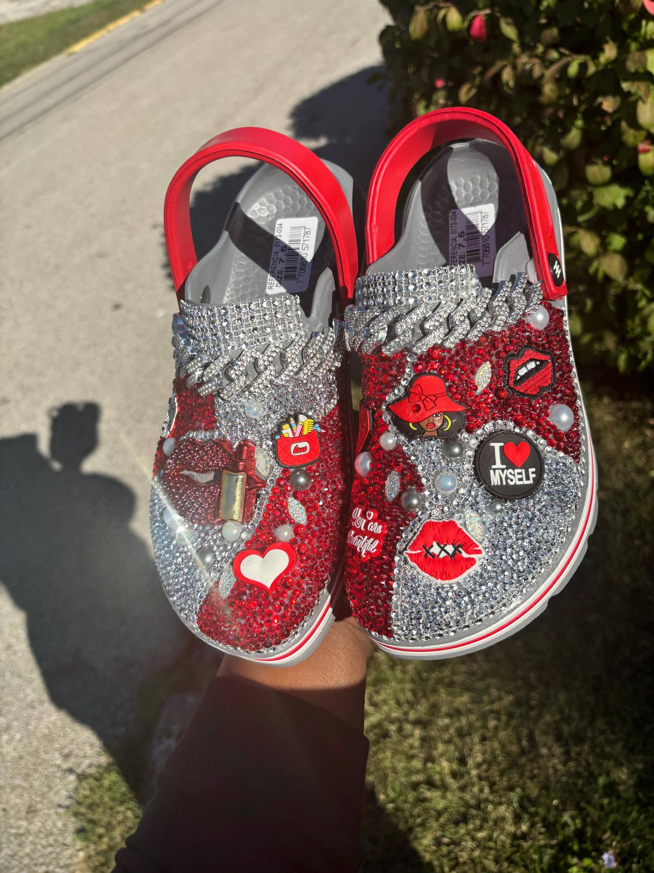 Sprayed Customized Crocs Bling Crocs (customized), Shoes, Slippers - Etsy