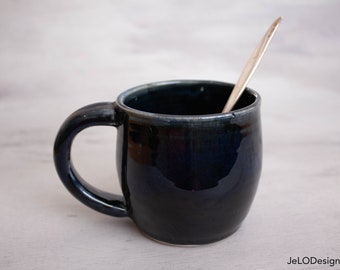 Licorice black coffee mug, handmade for you!