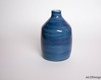 Handmade ceramic blue vase ready for your sweet flower bouquet, pencil holder and more