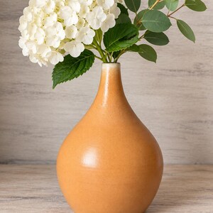 Handmade Ceramic Bud Vase, Terracotta Orange Stoneware, Minimalist Pottery Flower Vase, Modern Home Decor