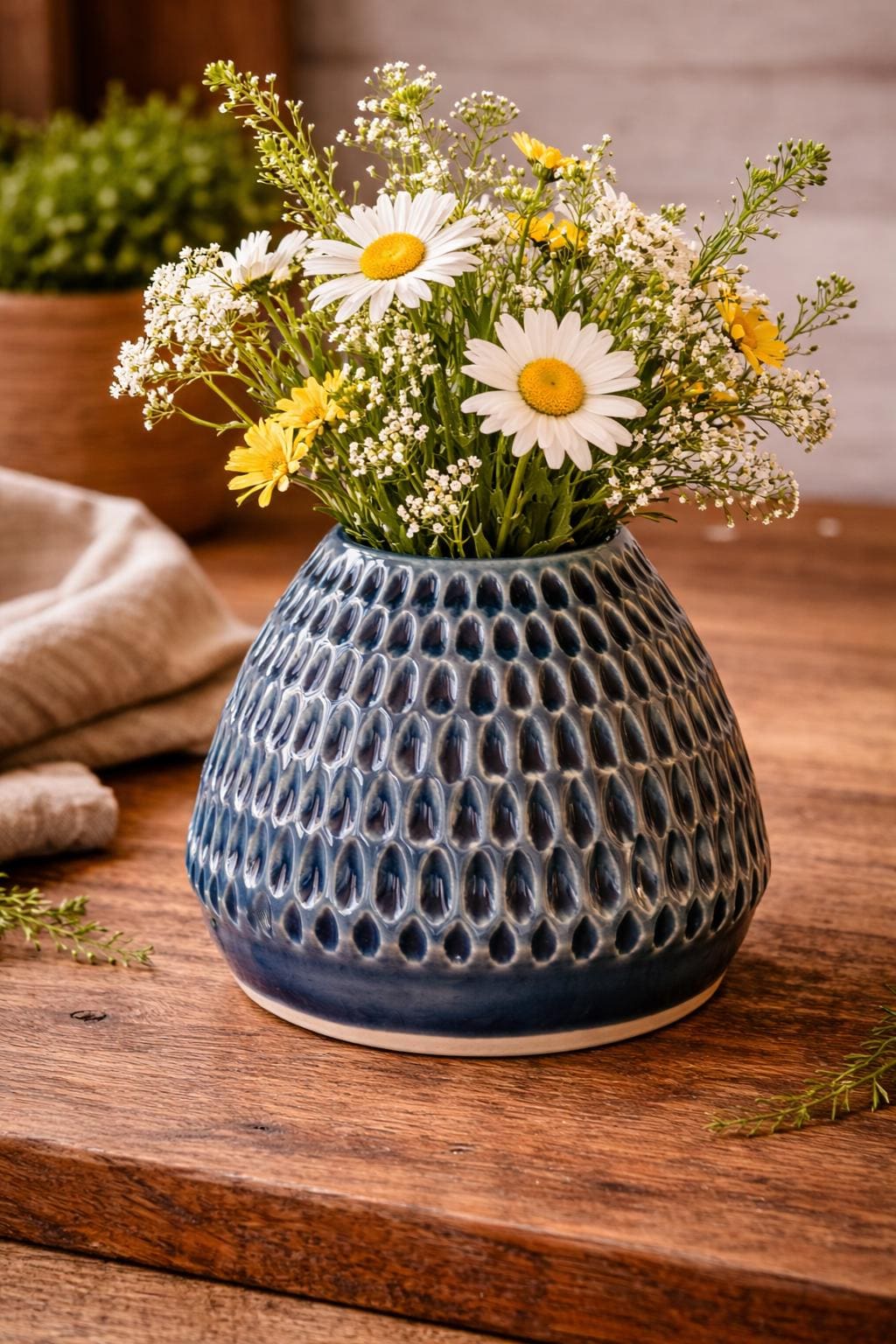 Handmade Stoneware Ceramic Vase – Wheel Thrown Minimalist Flower Design ...