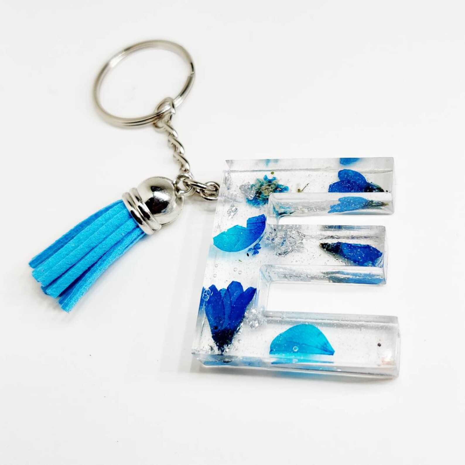 Letter E Resin Keychain Etsy