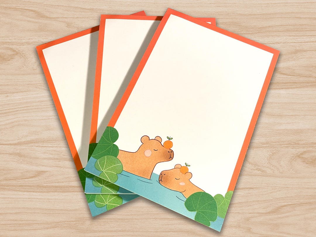 Capybara Notepad, Cute Notepad, Kawaii Stationary, Capybara Memopads ...