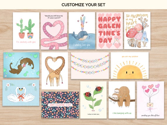 Valentine Card Set, Galentines Day Cards, Galentines Day Card Pack, Galentines Day Gifts, Valentines Day Cards For Friends, Gift For Friends