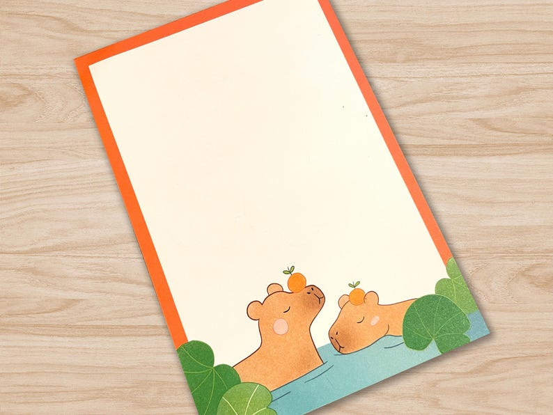 Capybara Notepad, Cute Notepad, Kawaii Stationary, Capybara Memopads ...