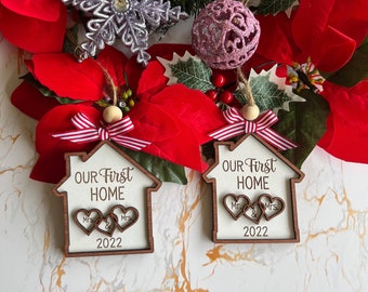 Our first home ornament handcrafted as Mr and Mrs | Mrs and Mrs | Mr and Mr | Christmas Ornament | tree decor