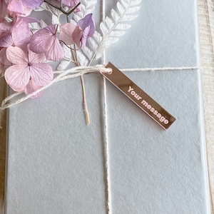 Personalised Favour Tag Sticks |Wedding Favour Tags | Swing Tags | Bonbonniere Tag Mirror | Christening Gift Keepsake Tag | Acrylic | wood