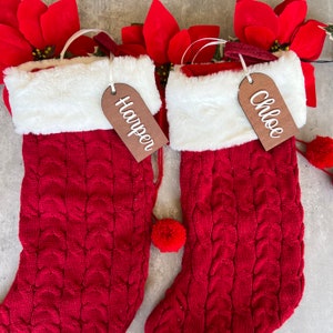 Personalised Arch Wood Name Christmas Stocking Tag | Wood Custom Gift Tag | large Rustic 3D Gift Tag | Xmas Stocking Filler