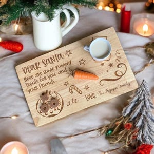 Personalised Double Sided Wooden Treat Board: Easter & Santa Milk and Cookies image 6