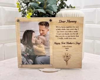 Personalised First Mother's day wood and acrylic mum frame | Mother's day gifts | Custom gift ideas for mum | First Mother's Day