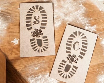 Santa's Boot Print Stencil: MDF Christmas Decoration