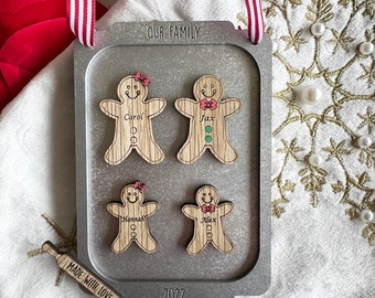 Family Christmas Gingerbread ornament cooking pan personalised | Engraved | wood | bauble | Christmas | Christmas decorations